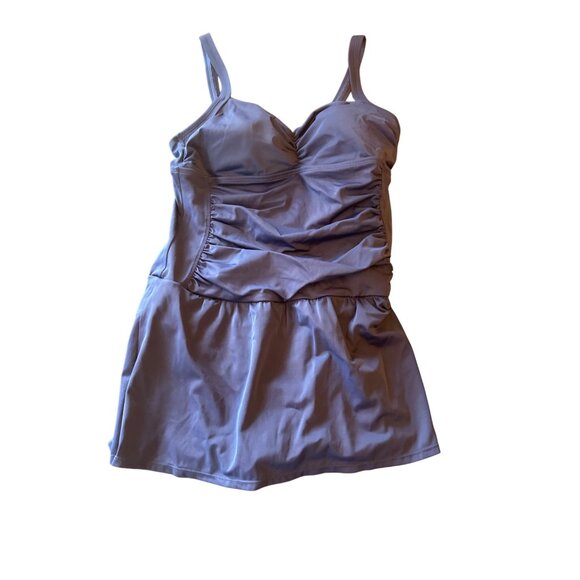 Jantzen Womens Navy Blue Swimsuit Dress With Adjustable Straps Size 14 - Picture 1 of 5